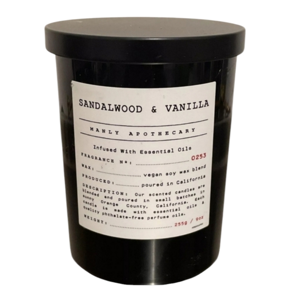 Elegant Candle with Sandalwood and Vanilla Scent- 9oz